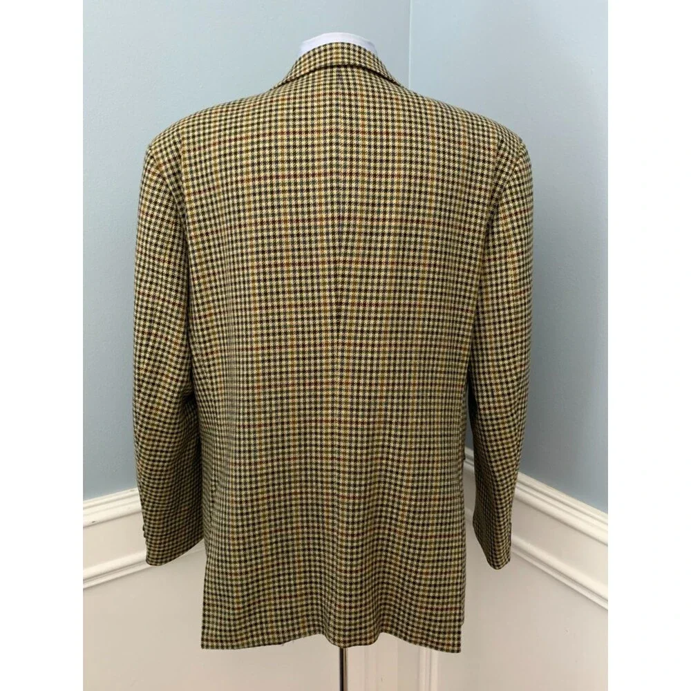 Vintage Stylemaster Blazer Mens 46R Houndstooth Wool Cashmere Jacket Sportcoat